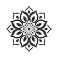 Minimalistic Mandalas Mujer Icon Pattern On White Background