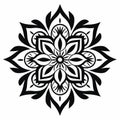 Minimalistic Mandalas Mujer Icon Pattern On White Background