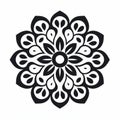 Minimalistic Mandalas Mujer Icon Pattern On White Background