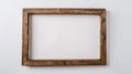 Minimalistic Mockup of Large Wooden Frame on White Background Royalty Free Stock Photo