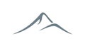 Minimalistic mountain logo featuring two stylized Royalty Free Stock Photo