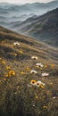 Minimalistic nature scene captured from a distance, located in an open flatland