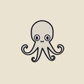 Minimalistic Octopus Icon With Playful And Ironic Style