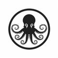 Minimalistic Octopus Logo In Antebellum Gothic Style
