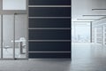 Minimalistic office hall with empty gray wall