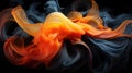 Minimalistic Orange and Black Dense Floating Smoke on Backdrop