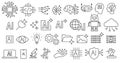 Minimalistic outline icons set representing AI, innovation, and futuristic technology. Artificial intelligence icons. Machine Royalty Free Stock Photo