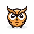 Minimalistic Owl Icon Illustration In Light Yellow And Dark Orange Royalty Free Stock Photo