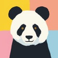 Minimalistic Panda Bear Artwork With Vibrant Colors