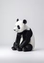 Minimalistic Panda Bear Photography on White Studio Background. Generative AI