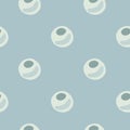 Minimalistic pearl seamless doodle pattern. Blue pastel palette aqua artwork. Simple circle print