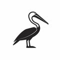 Minimalistic Pelican Icon In Monochromatic Graphic Design Royalty Free Stock Photo