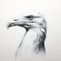 Minimalistic Pencil Drawing Of Eagle Head: Contemporary Animal Art