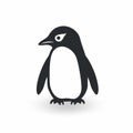 Minimalistic Penguin Icon Design On White Background