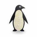 Minimalistic Penguin Icon With Gold Dots On White Background Royalty Free Stock Photo