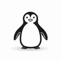 Minimalistic Penguin Icon On White Background