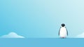 Minimalistic Penguin Wallpaper: Free Download In 32k Uhd