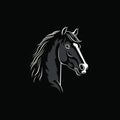 Minimalistic Percheron Horse Head Logo Design