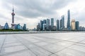 Empty square floor and city skyline with building background Royalty Free Stock Photo