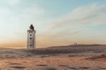 Minimalistic photo of people at sunset Rubjerg Knude Lighthouse Denmark