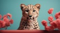 Minimalistic Photography: A Cute Cheetah In A Pop-inspired Installation