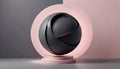 Minimalistic Pink, Black Sphere