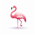 Minimalistic Pink Flamingo Icon On White Background Royalty Free Stock Photo