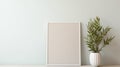 Minimalistic Plant Picture Frame Mockup With Soft Color Palette Royalty Free Stock Photo