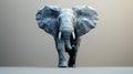 Minimalistic Polygonal Elephant Facing Forward Symbolizing Strength In Simplicity Royalty Free Stock Photo