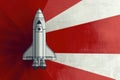 Minimalistic pop art space shuttle illustration with retro red and white background Royalty Free Stock Photo