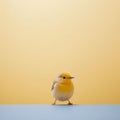 Minimalistic Portraits Of A Cute Bird On A Yellow Background