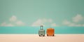 Minimalistic portrayal of a suitcase: stripped-down design, muted tones. Symbolizes travel and possibilities, evoking a