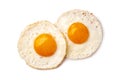 Minimalistic presentation of fried eggs showcasing vibrant yolks and delicate crispy edges Royalty Free Stock Photo
