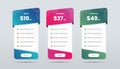 Minimalistic pricing list layout design for business and service subscription