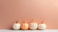 Minimalistic Pumpkins on Pale Gradient Background AI Generated