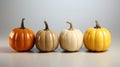 Minimalistic Pumpkins on Pale Gradient Background AI Generated