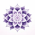 Minimalistic Purple Lotus Flower Icon On White Background Royalty Free Stock Photo