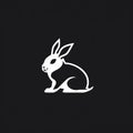 Minimalistic Rabbit Logo In 2d Vector Icon Style