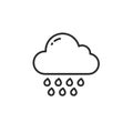 Minimalistic Rain Cloud Icon with Raindrops