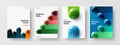 Minimalistic realistic balls leaflet layout set