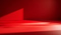 Minimalistic Red Room with Light and Shadow Gradient Effect, Empty Space Royalty Free Stock Photo