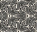 Minimalistic repeating linear flower pattern