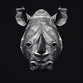 Minimalistic Rhino Head Illustration With Strong Contrast