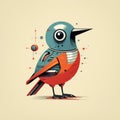 Minimalistic robot bird illustration adds a modern touch to space