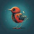 Minimalistic robot bird illustration adds a modern touch to space