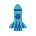 Minimalistic rocket icon. Vector symbol isolated on white background. Royalty Free Stock Photo