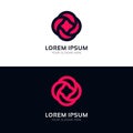 Minimalistic rose flower icon sign company logo vector design