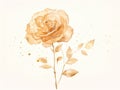 Minimalistic Rose Gold Glitter Flower Illustration AI Generated