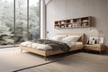 Minimalistic Scandinavian bedroom furniture. Generate AI