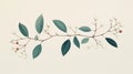 Minimalistic Scandinavian Style Botanical Poster With Berries And Leaves